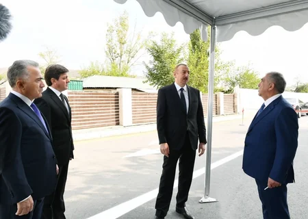 Prezident İlham Əliyev Qəbələdə avtomobil yolunun açılışında iştirak edib - YENİLƏNİB