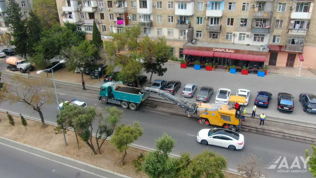 Bakının Əhməd Rəcəbli küçəsinin bir hissəsi təmir olunur