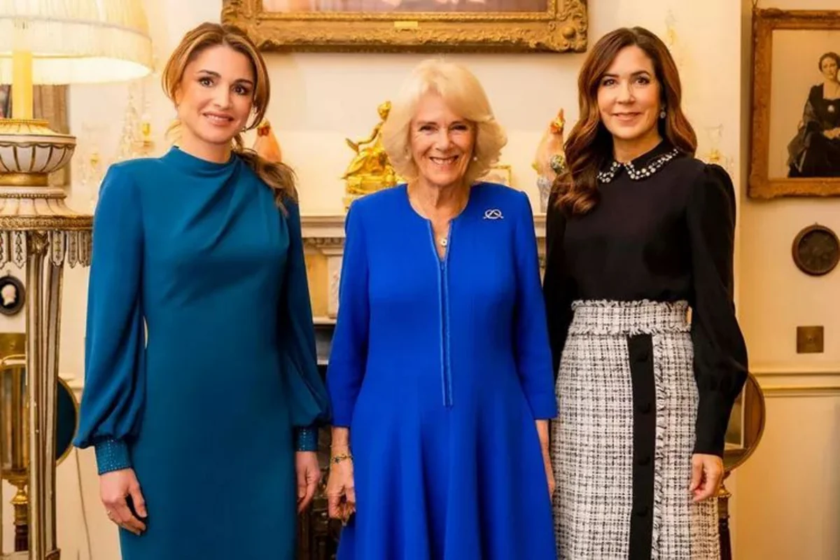 UKs Queen Consort Camilla meets Jordan's Queen Rania, Danish Crown Princess Mary