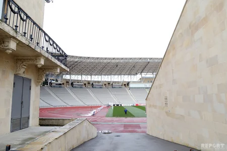 Qarabağ - Fiorentina oyunu üçün stadion qardan təmizlənir - FOTOREPORTAJ