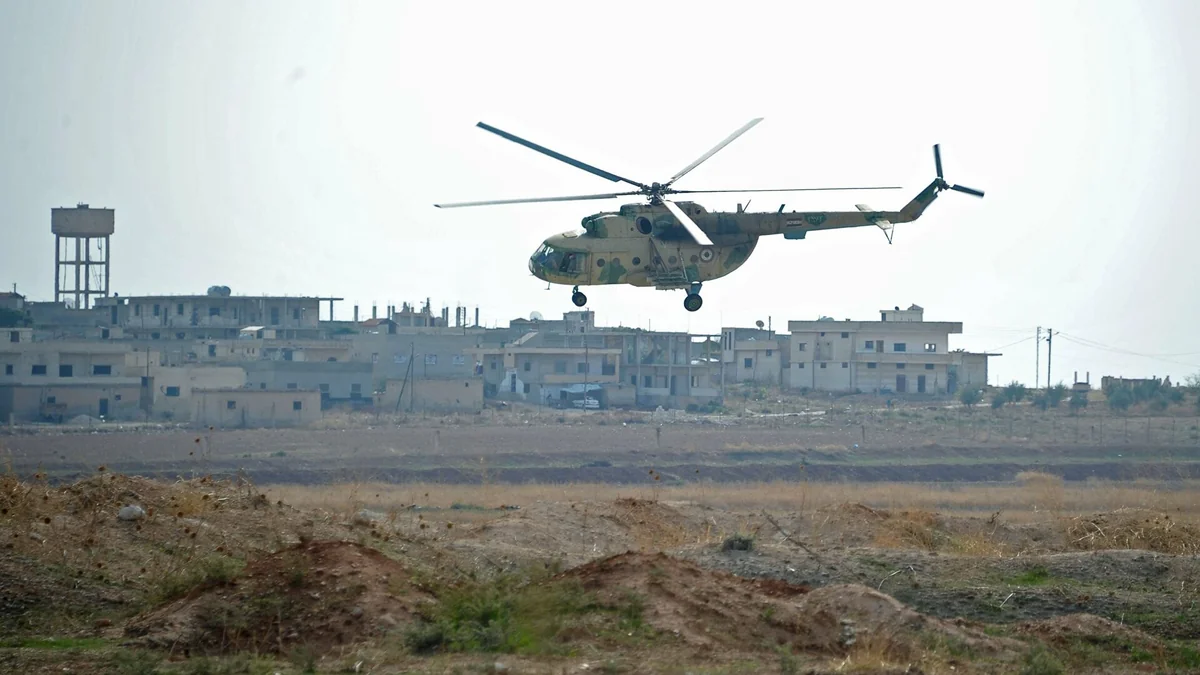 Military helicopter crash in Syria injures 4