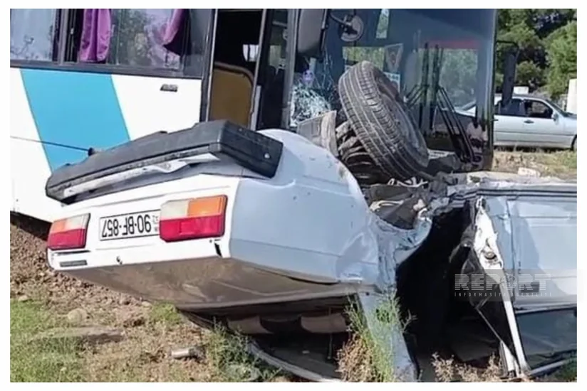 Goranboyda avtobusla minik avtomobili toqquşub, xəsarət alanlar var