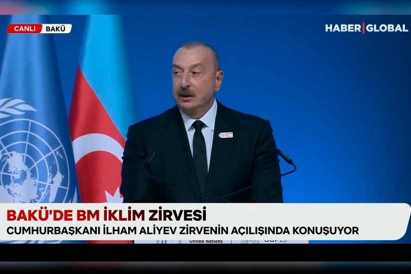 Haber Global prepares report on Azerbaijani president's speech at COP29 opening ceremony