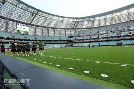 Arsenal UEFA Avropa Liqasının final oyunundan əvvəl Bakı Olimpiya Stadionunda məşqə çıxıb - FOTOREPORTAJ