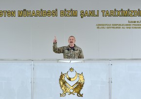 Ilham Aliyev attends opening of military unit in Kalbajar