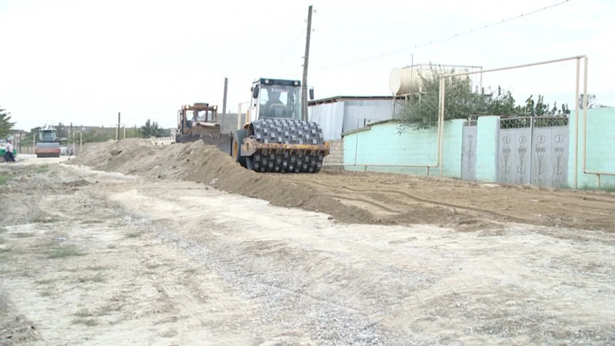 Salyanda 19 km uzunluğunda avtomobil yolu inşa olunur - VİDEOREPORTAJ / FOTO