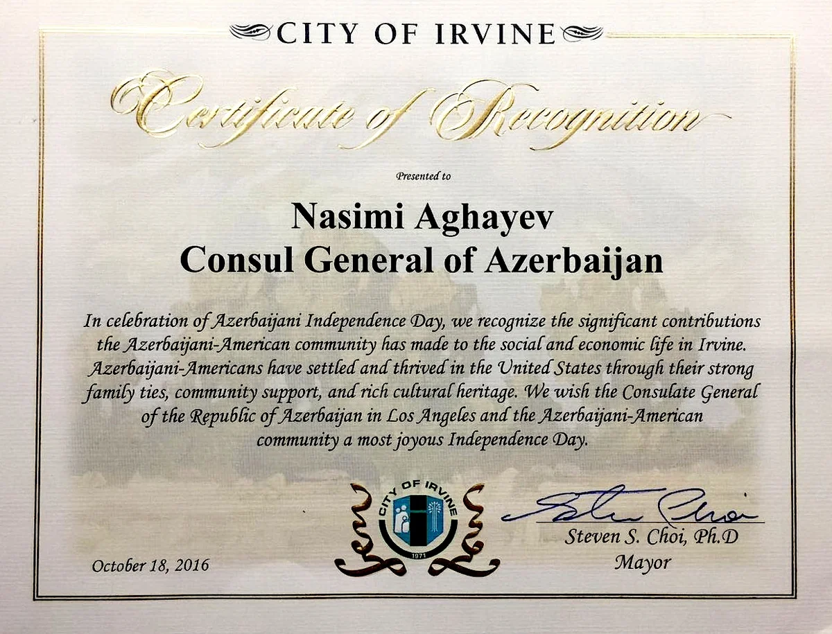 West Hollywood proclaims October 18 as Azerbaijan Independence Day’