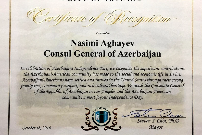 West Hollywood proclaims October 18 as Azerbaijan Independence Day’