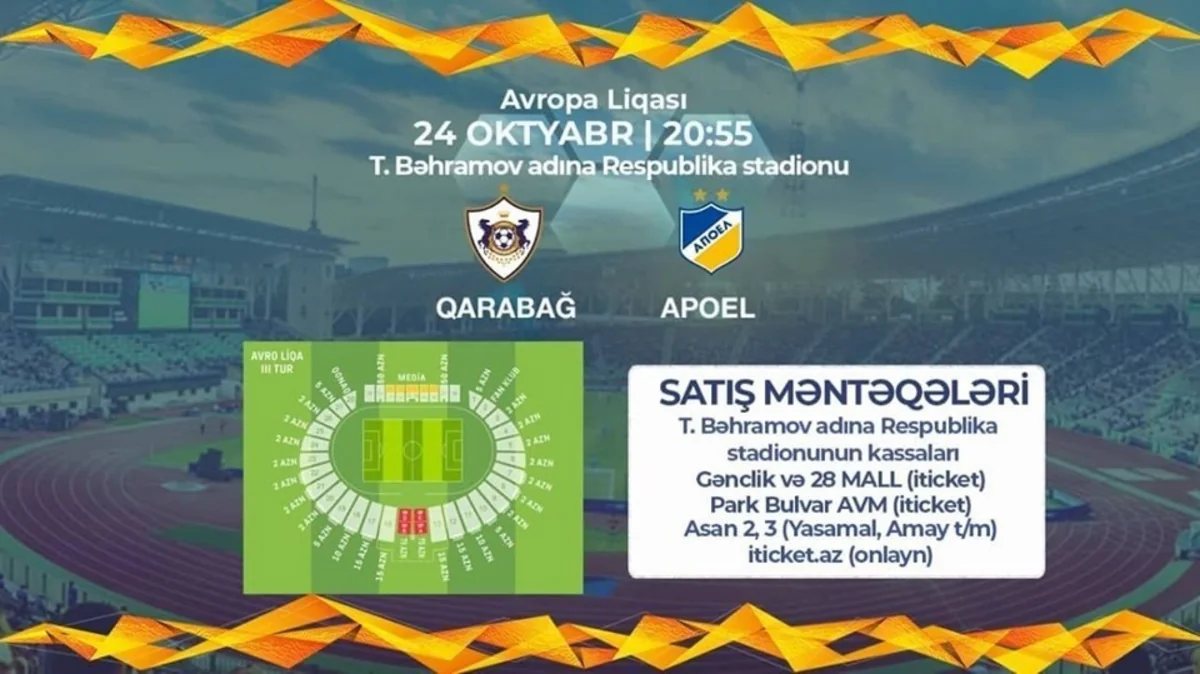 Qarabağ - APOEL oyununun biletləri sabah satışa çıxarılacaq