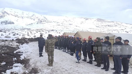 Naxçıvanda qar uçqunlarının nəticələrinin aradan qaldırılması ilə bağlı təlim keçirilib