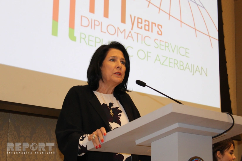 Salome Zurabişvili: Gürcüstan və Azərbaycan 100 il əvvəl Avropanı qabaqlayaraq azadlıq yolunda addım atıb - FOTO