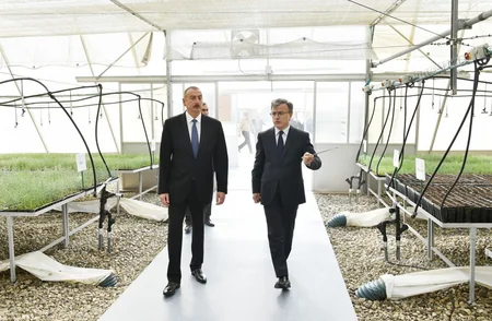 Prezident Salyanın Xıdırlı kəndində dəniz suyunun duzsuzlaşdırılması kompleksinin fəaliyyəti ilə tanış olub