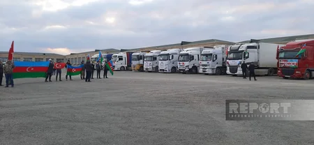 Gəncədən növbəti humanitar yardım karvanı Türkiyəyə yola salınıb