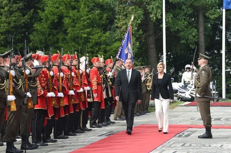 Prezident İlham Əliyevin Zaqrebdə rəsmi qarşılanma mərasimi olub