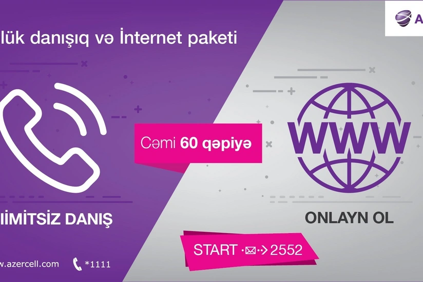 Daily unlimited calls and data for regions in one offer from Azercell