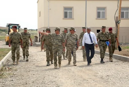 Azerbaijan Defense Minister visited several military units being under construction in the frontline zone -  VIDEO