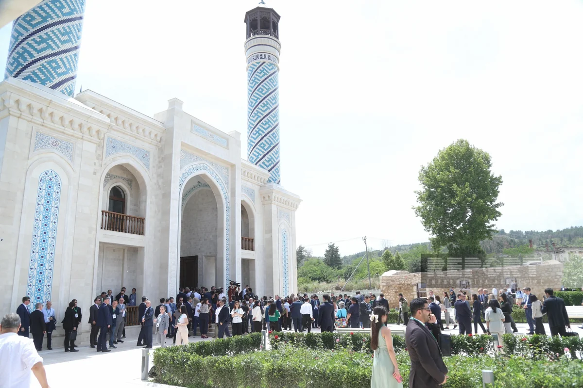 Participants of mine action conference view reconstruction works in Zangilan