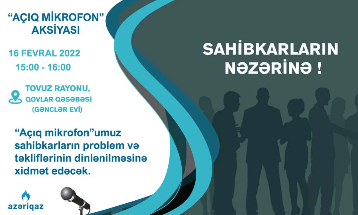 “Azəriqaz” rəhbərliyi Tovuz sahibkarlarının suallarını cavablandıracaq