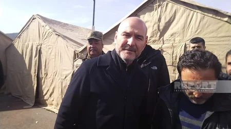 Turkish interior minister visits base point of Azerbaijani rescuers