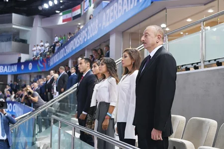 Prezident İlham Əliyev Bakıda keçirilən cüdo üzrə dünya çempionatının təntənəli açılış mərasimində iştirak edib - YENİLƏNİB-2 - VİDEO