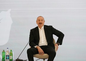 Президент Ильхам Алиев поделился публикацией со встречи с участниками III Шушинского глобального медиафорума