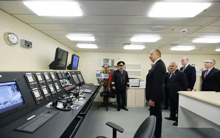 President Ilham Aliyev attends launch of Khankendi’ subsea construction vessel