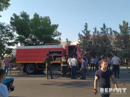 Saatlıda yanğınsöndürən maşın qəzaya uğrayıb - FOTO