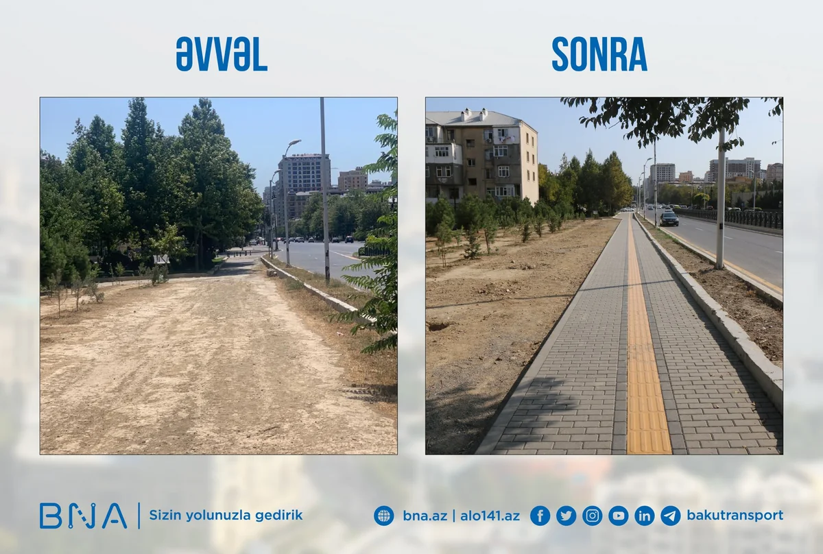 BNA piyada səkisini inşa edərək sakinlərin istifadəsinə verib