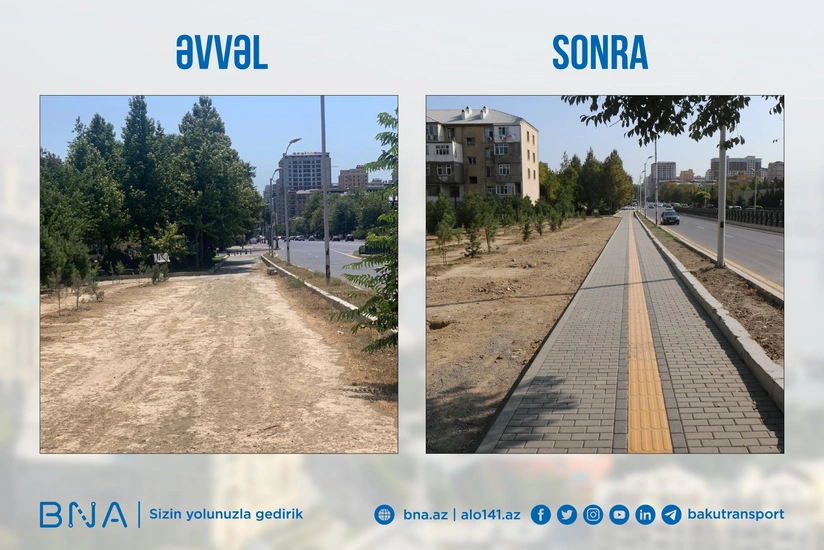 BNA piyada səkisini inşa edərək sakinlərin istifadəsinə verib