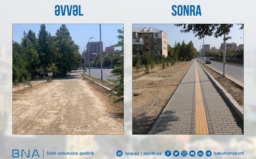 BNA piyada səkisini inşa edərək sakinlərin istifadəsinə verib 