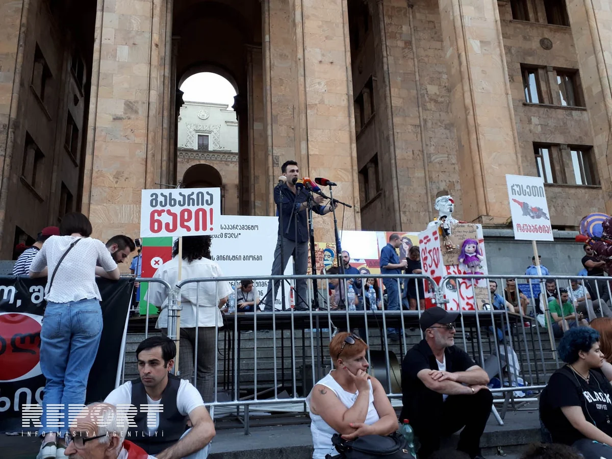 Tbilisidə növbəti etiraz aksiyası keçirilir - FOTO