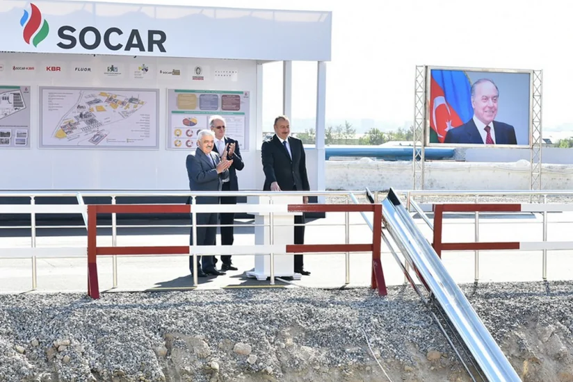President Ilham Aliyev attends groundbreaking ceremony of a new bitumen production facility in Baku - UPDATED