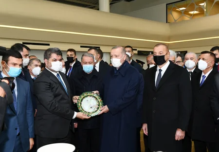 Azərbaycan və Türkiyə prezidentləri Füzuli Beynəlxalq Hava Limanının açılışında iştirak ediblər