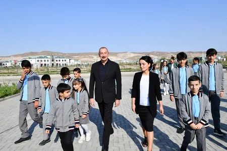 Ilham Aliyev, Mehriban Aliyeva meet with Aghali village residents