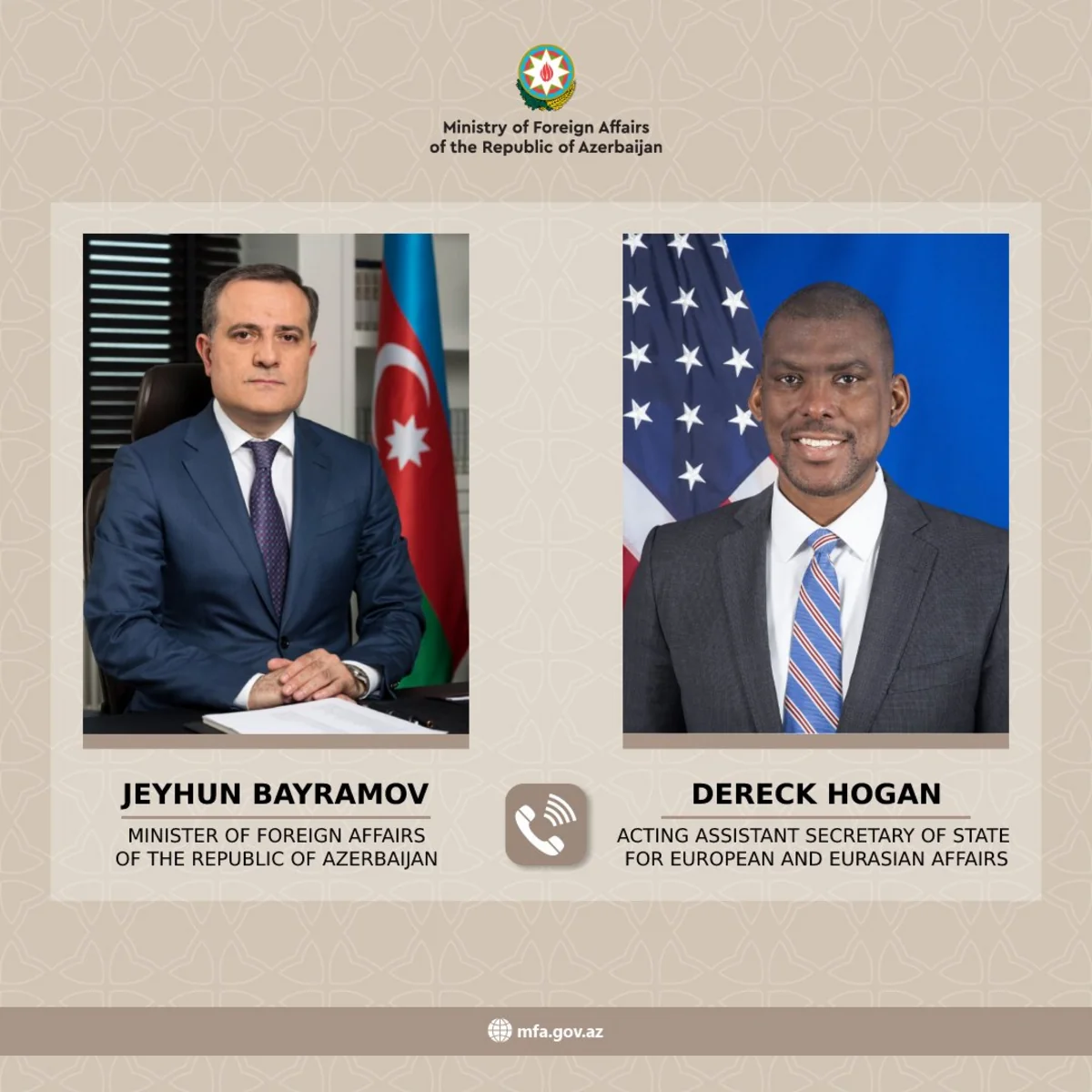 Azerbaijani FM, representative of Secretary of US State hold phone conversation