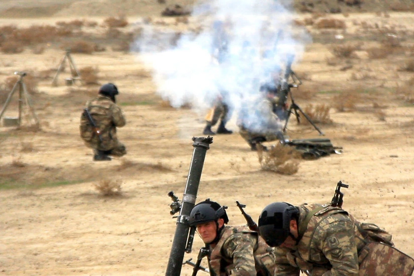 Mortar batteries of Azerbaijani Army conduct combat fires