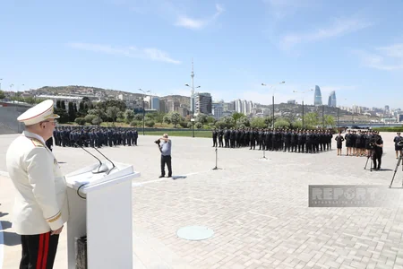 Azərbaycanda xidmətə yeni qəbul olunmuş gömrükçülər and içib