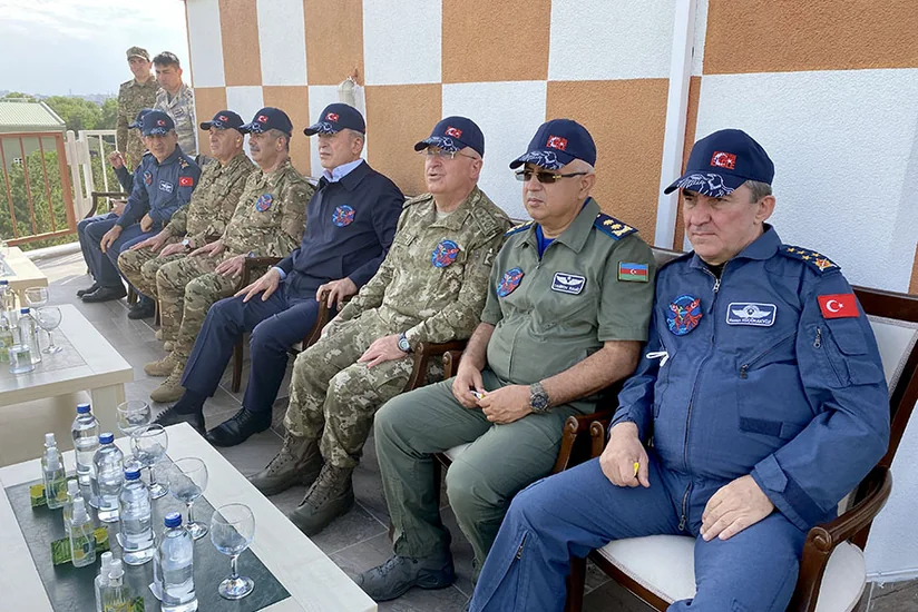 Zakir Həsənov və Hulusi Akar “TurAz Şahini - 2021” taktiki-uçuş təlimlərini izləyib
