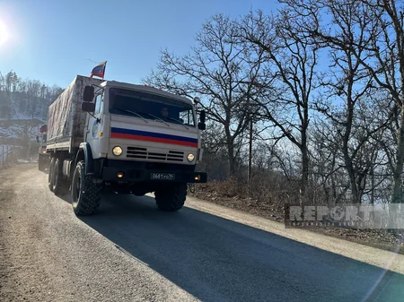 Сегодня по дороге Ханкенди-Лачын беспрепятственно проехали 46 автомобилей миротворцев