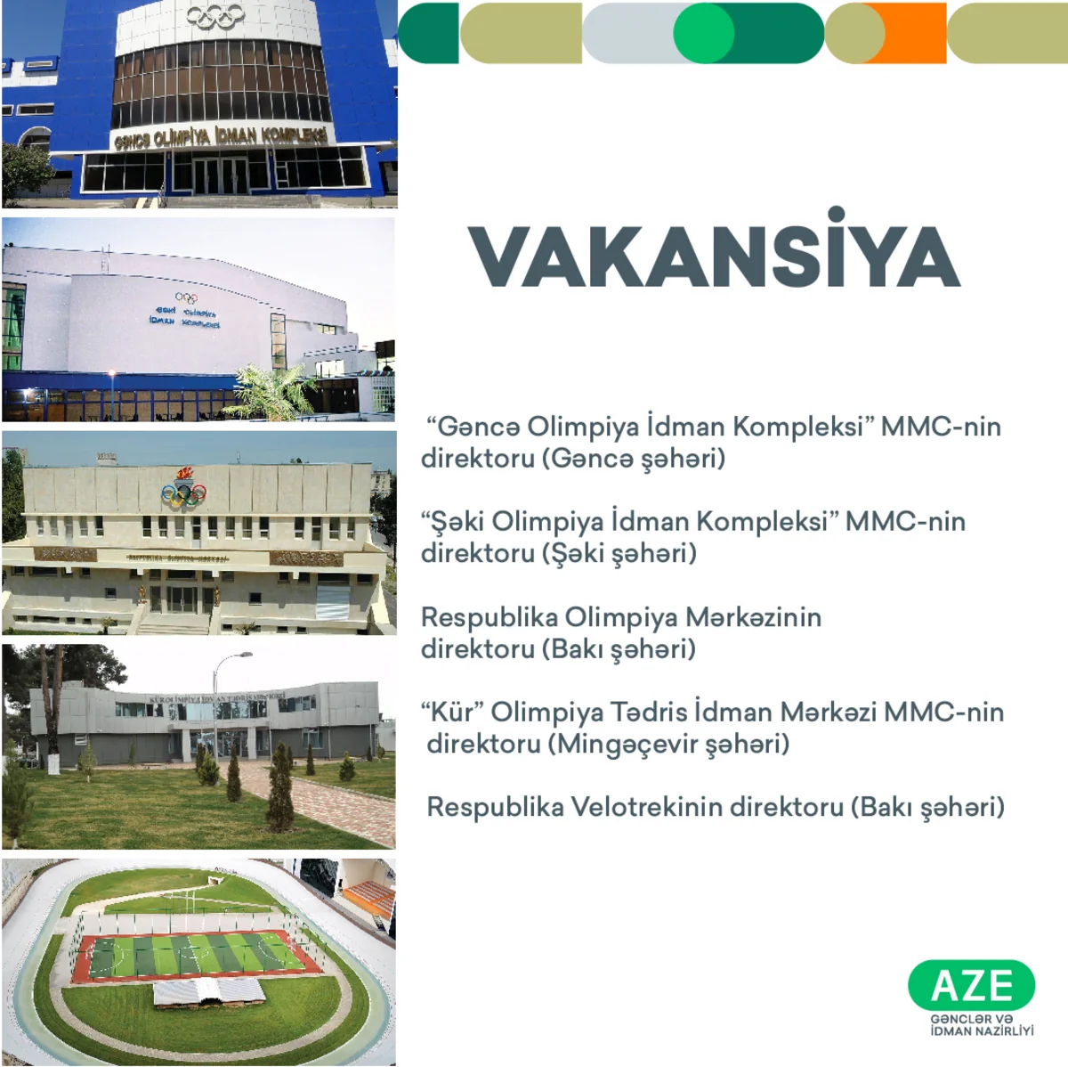 Gənclər və İdman Nazirliyi 5 idman obyektinə direktor axtarır