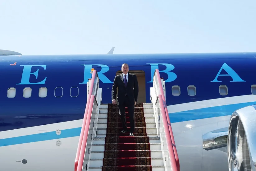 Начался рабочий визит президента Ильхама Алиева в Россию