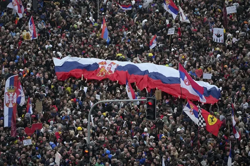 В Сербии проводятся массовые акции в поддержку правительства страны