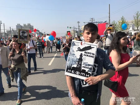 Azərbaycan diasporu Moskvada Ölməz alay aksiyasında iştirak edib