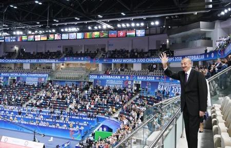 Prezident İlham Əliyev Bakıda keçirilən cüdo üzrə dünya çempionatının təntənəli açılış mərasimində iştirak edib - YENİLƏNİB-2 - VİDEO