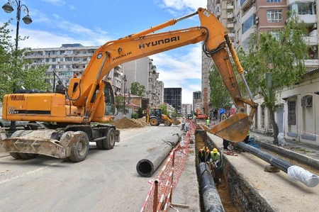Xətai rayonunda yeni magistral su kəməri inşa edilir