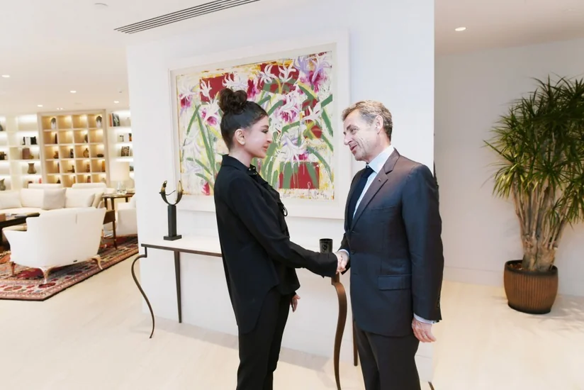 First Vice-President Mehriban Aliyeva meets with former French President Nicolas Sarkozy