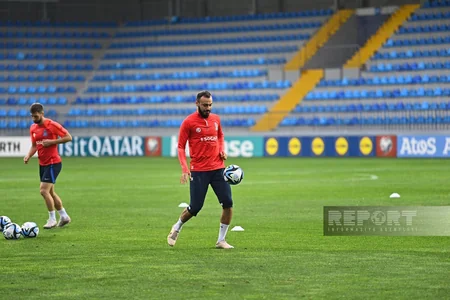 Azərbaycan millisi Belçika ilə oyun ərəfəsində son məşqinə çıxıb