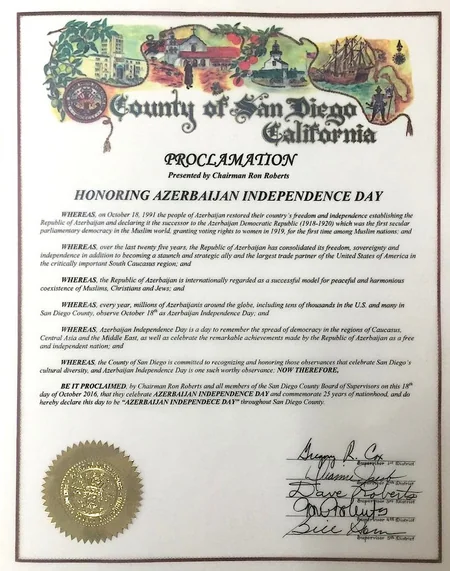 West Hollywood proclaims October 18 as Azerbaijan Independence Day’