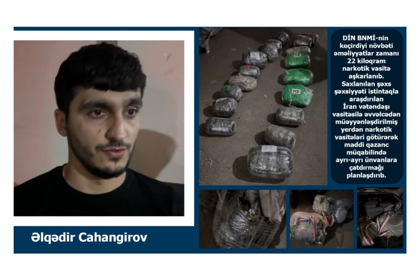 DİN əməliyyatlar keçirib, 22 kiloqram narkotik aşkarlanıb