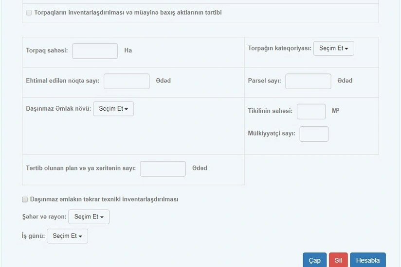 Azərbaycanda “Kadastr kalkulyatoru” yaradılıb